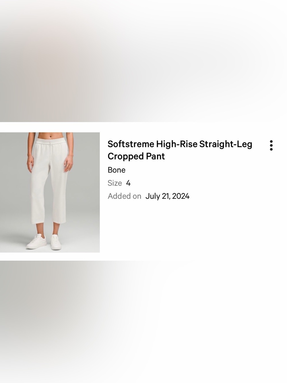 lululemon - softstreme High Rise Straight- Leg cropped pant